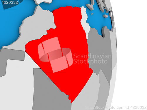 Image of Algeria on globe