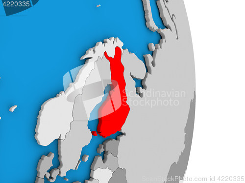 Image of Finland on globe