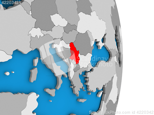 Image of Serbia on globe