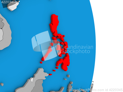 Image of Philippines on globe