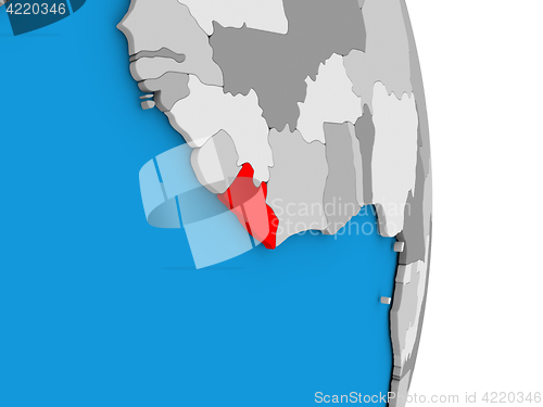 Image of Liberia on globe