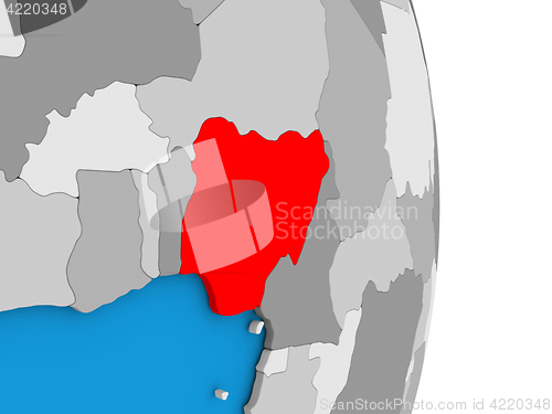 Image of Nigeria on globe