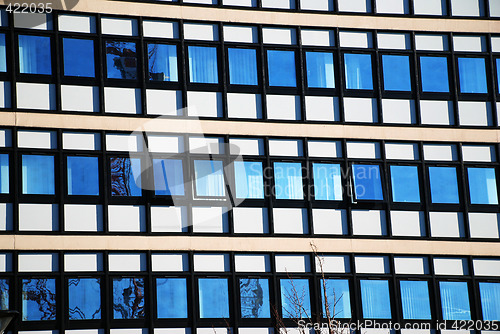 Image of Modern Office Building with Window Reflections