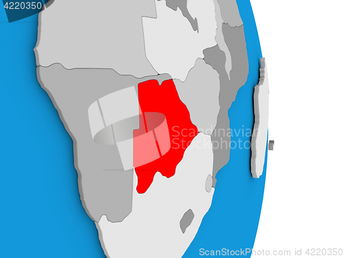 Image of Botswana on globe