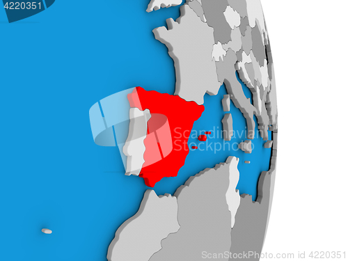 Image of Spain on globe