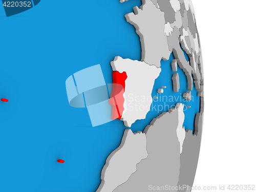 Image of Portugal on globe
