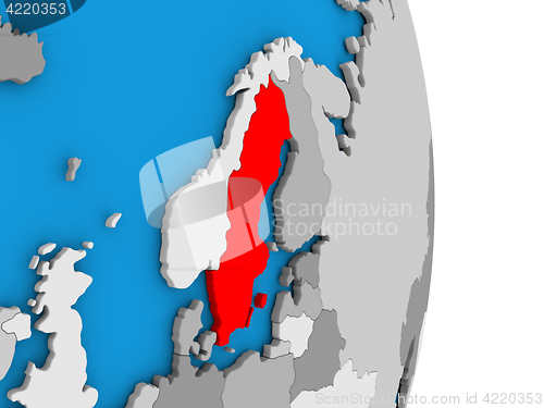 Image of Sweden on globe