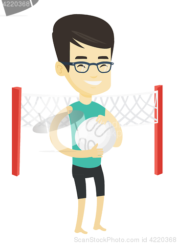 Image of Beach volleyball player vector illustration.