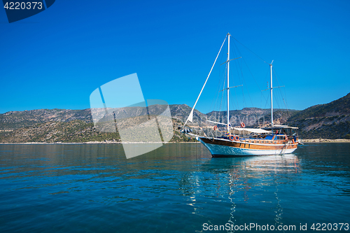 Image of yacht on bay