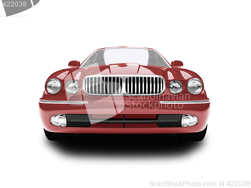 Image of isolated red car front view