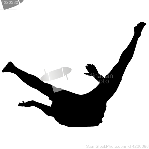 Image of Black Silhouettes breakdancer on a white background