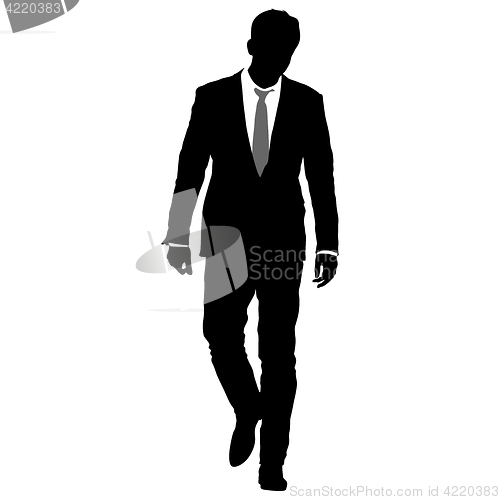 Image of Silhouette businessman man in suit with tie on a white background. illustration