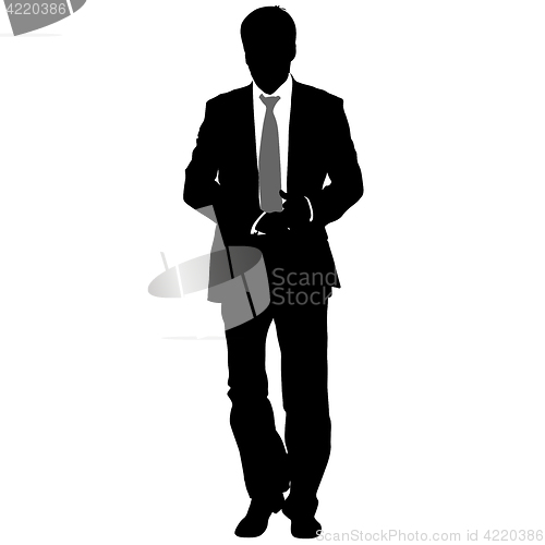 Image of Silhouette businessman man in suit with tie on a white background. illustration