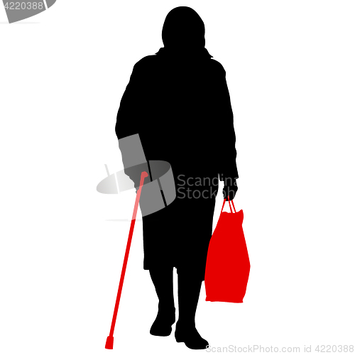 Image of Silhouette of disabled people on a white background. illustration