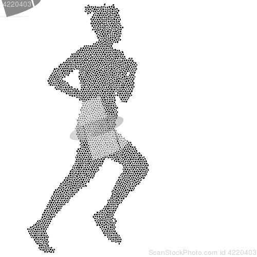 Image of Black Silhouettes Runners sprint women on white background