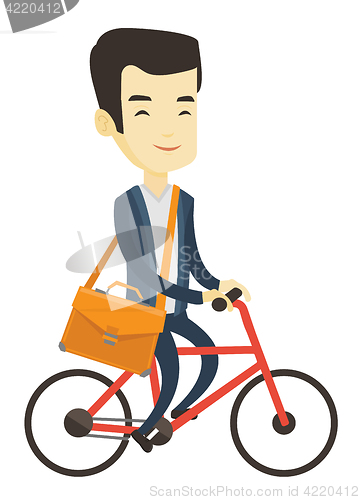 Image of Man riding bicycle vector illustration.