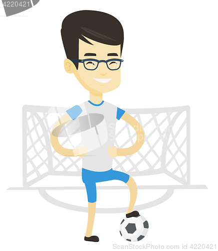 Image of Football player with ball vector illustration.