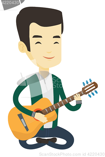 Image of Man playing acoustic guitar vector illustration.