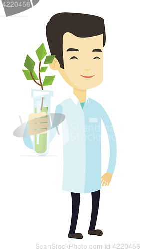 Image of Scientist with test tube vector illustration.