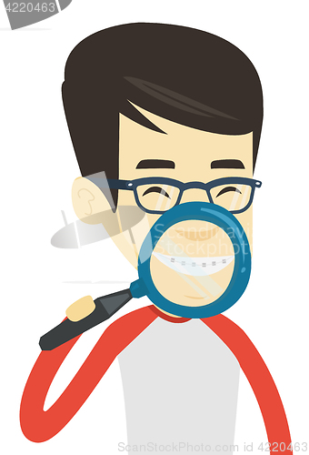 Image of Man brushing his teeth vector illustration.