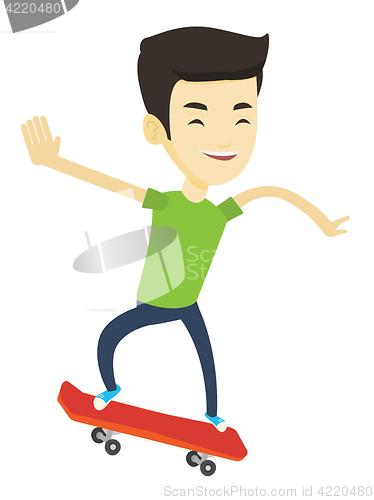 Image of Man riding skateboard vector illustration.