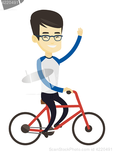 Image of Man riding bicycle vector illustration.