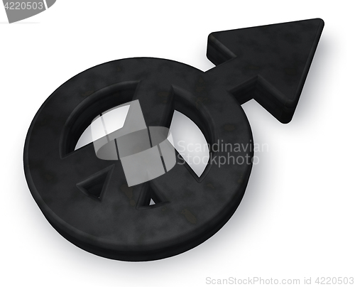 Image of male gender and peace symbol mix - 3d rendering