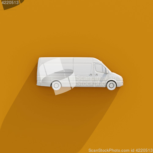 Image of 3d White Delivery Van Icon