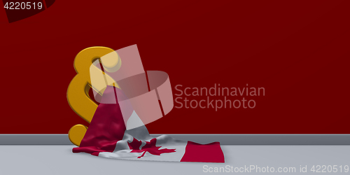 Image of canada flag and paragraph symbol - 3d illustration