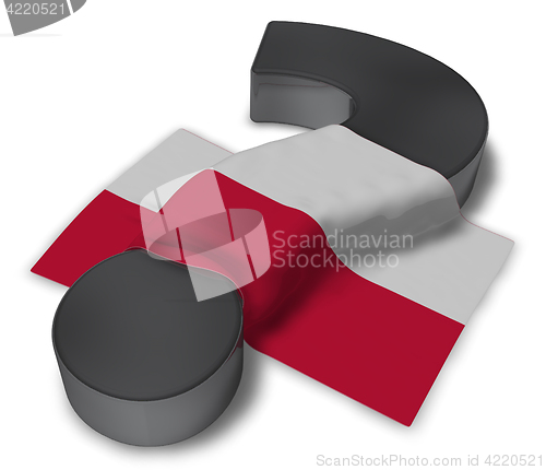 Image of question mark and flag of poland - 3d illustration