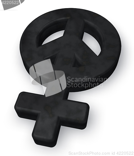 Image of female gender and peace symbol mix - 3d rendering