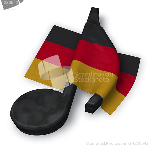 Image of music note symbol and german flag - 3d rendering