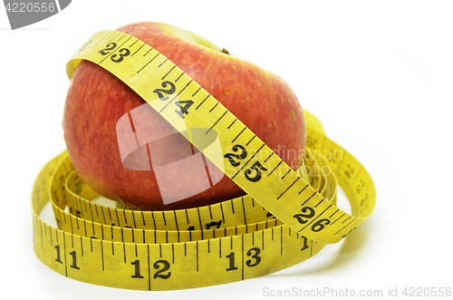 Image of Apple and measuring tape