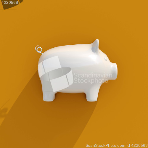 Image of 3d White Piggy Bank Icon