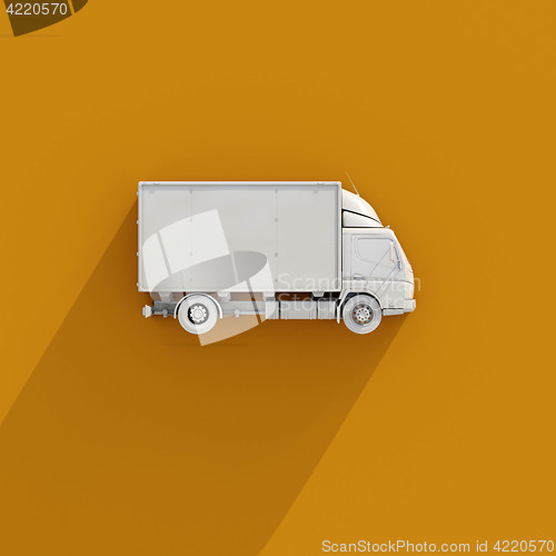 Image of 3d White Delivery Truck Icon