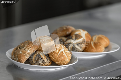 Image of Freshly baked buns in the kitchen