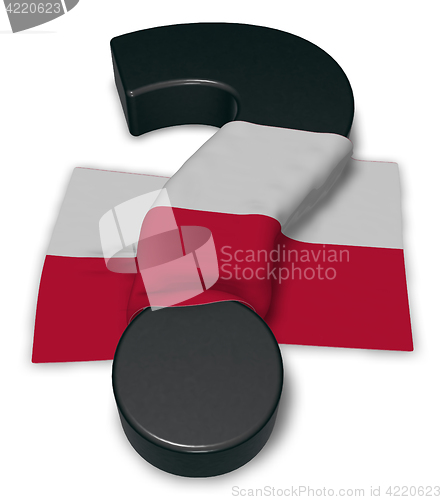 Image of question mark and flag of poland - 3d illustration