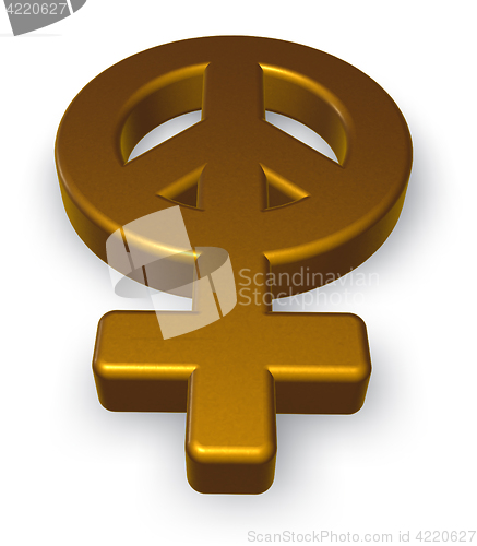 Image of female gender and peace symbol mix - 3d rendering 