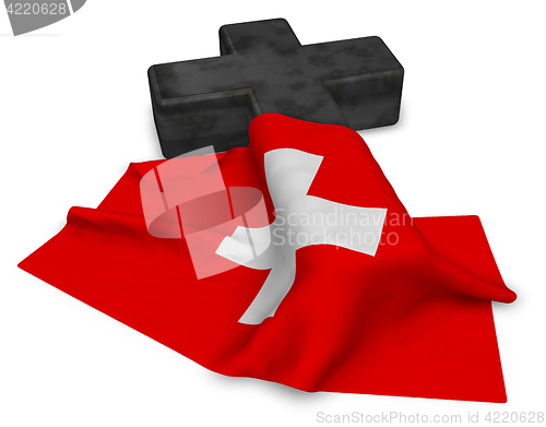 Image of christian cross and flag of switzerland - 3d rendering