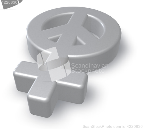 Image of female gender and peace symbol mix - 3d rendering 