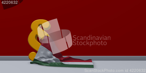 Image of paragraph symbol and flag of hungary - 3d rendering