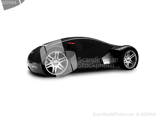 Image of isolated black super car front view 02