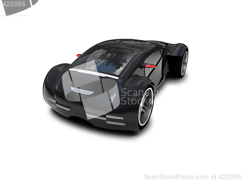 Image of isolated black super car front view 03