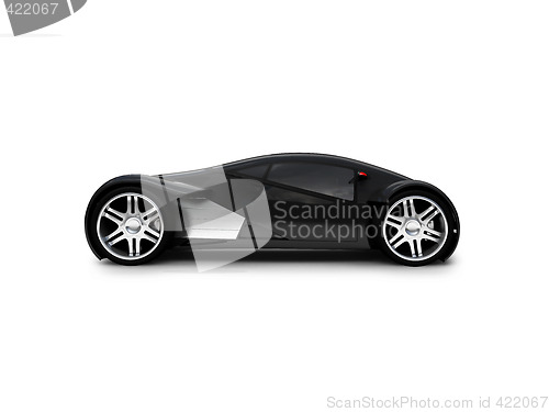 Image of isolated black super car side view