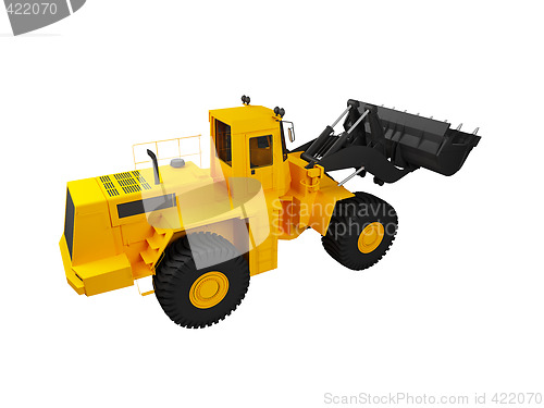 Image of isolated heavy machine back view 01