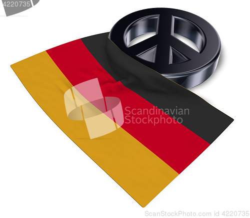 Image of peace symbol and flag of germany - 3d rendering