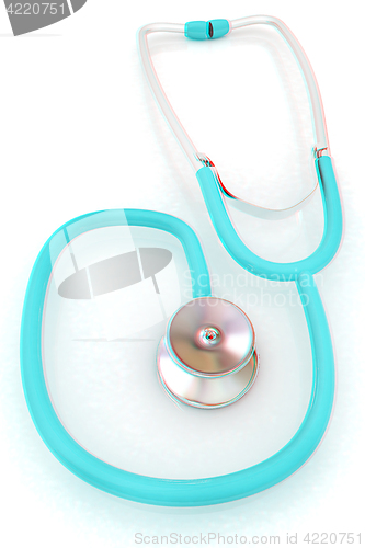 Image of stethoscope. 3d illustration. Anaglyph. View with red/cyan glass