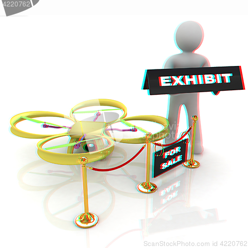 Image of Drone, quadrocopter, with photo camera at the technical exhibiti