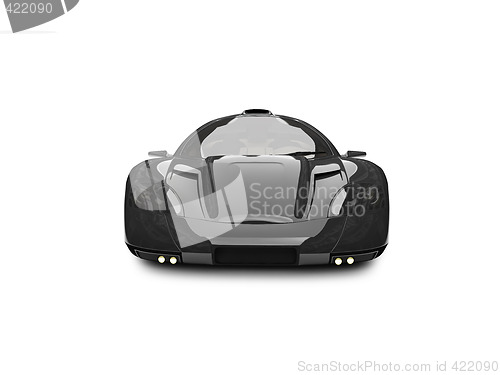 Image of isolated black super car front view 03