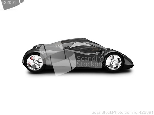 Image of isolated black super car side view